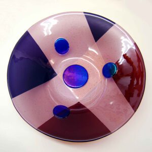 Large Glass Platter 'Dewberry' by Laura Hart