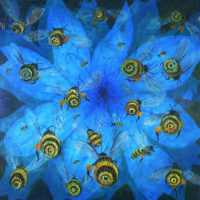 Peter Rudolfo - Bees & Blue Flower