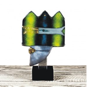 Gold Glass Ornaments 'Golden Head' by Maciej Habrat