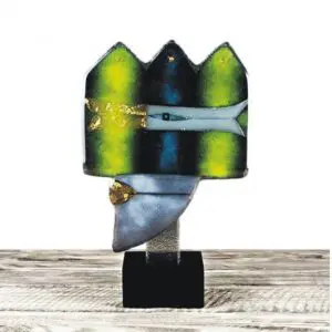 Gold Glass Ornaments 'Golden Head' by Maciej Habrat