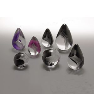 Clear Glass Paperweights ‘Effervescent II’ by Remigijus Kriukas