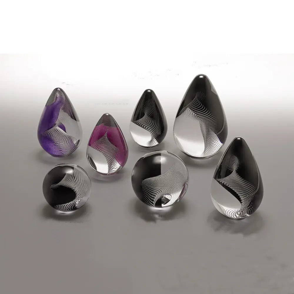 Clear Glass Paperweights ‘Effervescent II’ by Remigijus Kriukas