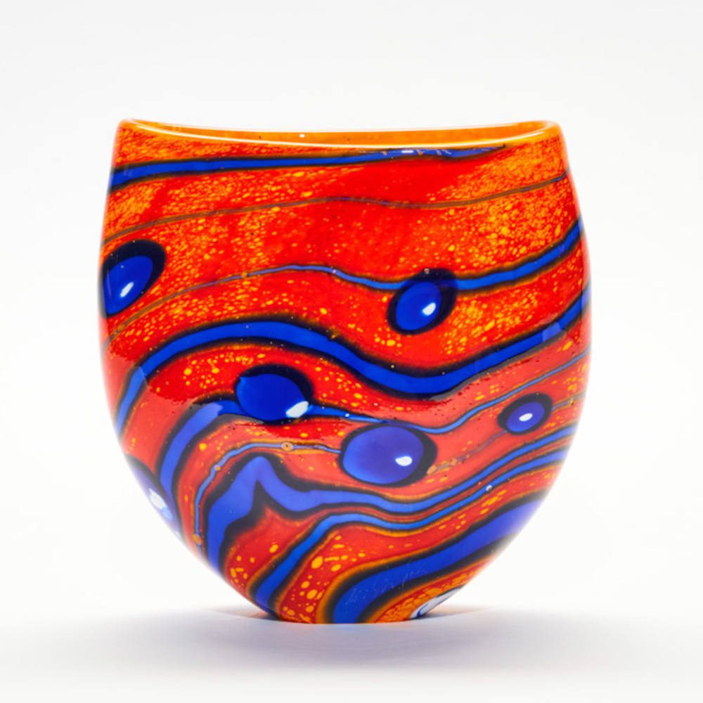 Orange Glass Vase Peter Layton Glass Artist