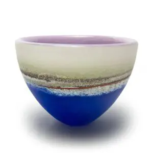 Blue Glass Art Bowl