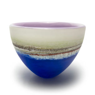 Blue Glass Art Bowl