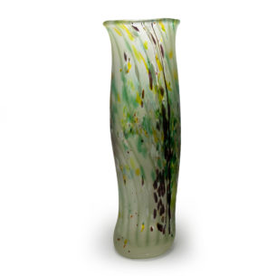 Green Glass Art Vase