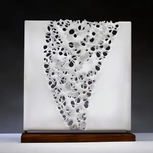 Opaque White Glass Sculpture by Tracy Nicholls