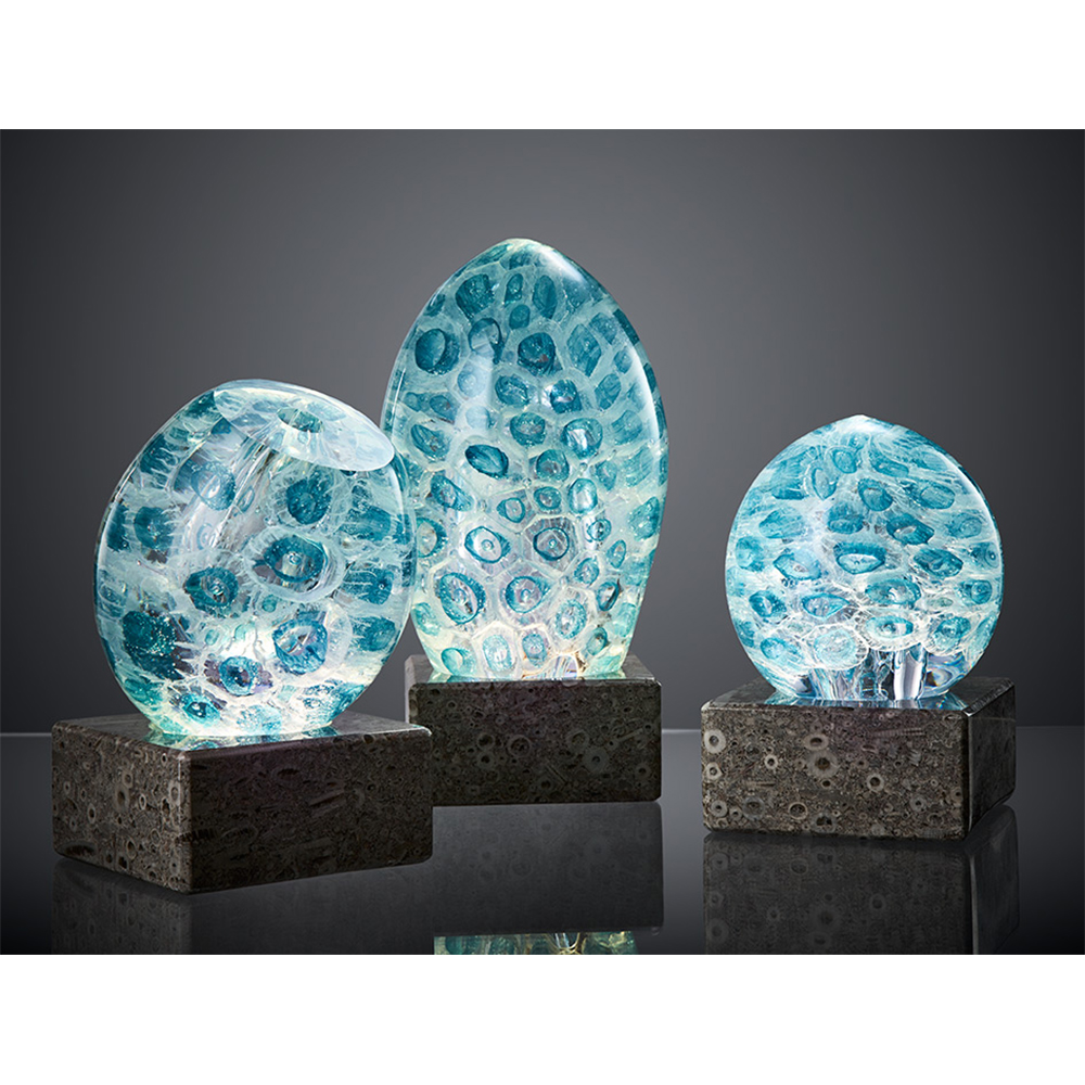 Blue Art Glass Sculpture