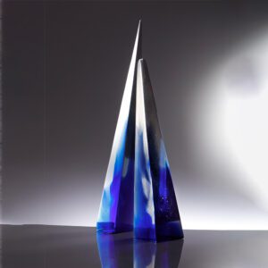Blue Cast Glass Sculpture