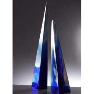 Blue Cast Glass Sculpture
