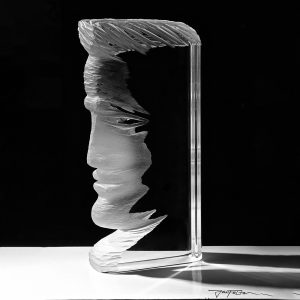 Clear Glass Art Sculpture