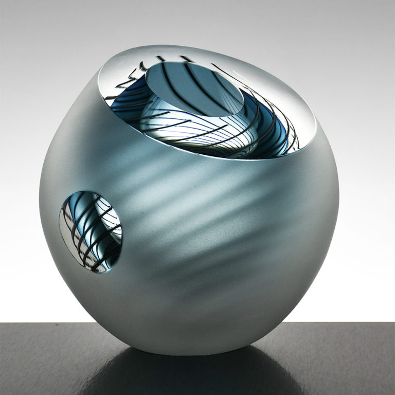 Contemporary Glass Art Bowl I 'Dizzy Spiral' Charlie MacPherson