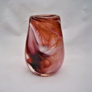 Burgundy Glass Vase By Katherine J Austin