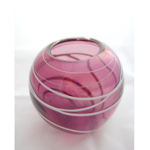 Burgundy Glass Vase by Katherine J Austin Glass
