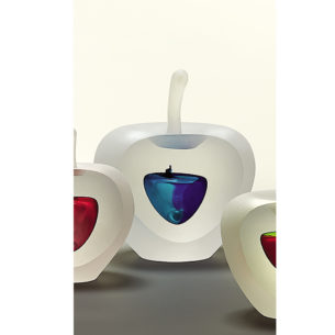 Glass Apple Paperweights