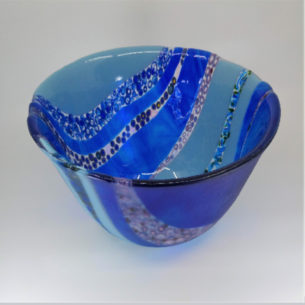 Blue Glass Art Bowls
