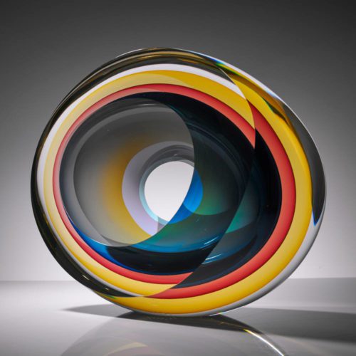 Contemporary Abstract Glass Sculpture ‘echoes Of Light