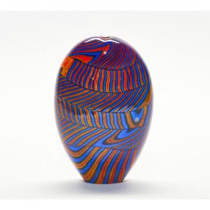 Striped Glass Art Vase