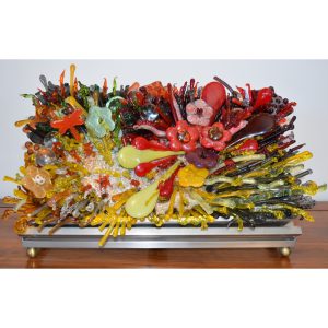 Abstract Flower Sculpture by Janine Altman Glass