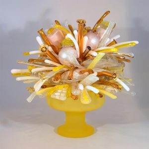 Abstract Yellow Flower Sculpture