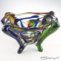 Colourful Art Glass Bowl