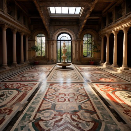 roman villa with mosaic