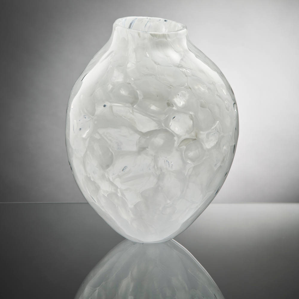 White Glass Vessel Roberta Mason Glass Artist