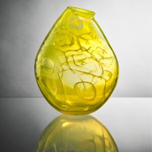 Yellow Glass Vessel Roberta Mayson Glass Artist