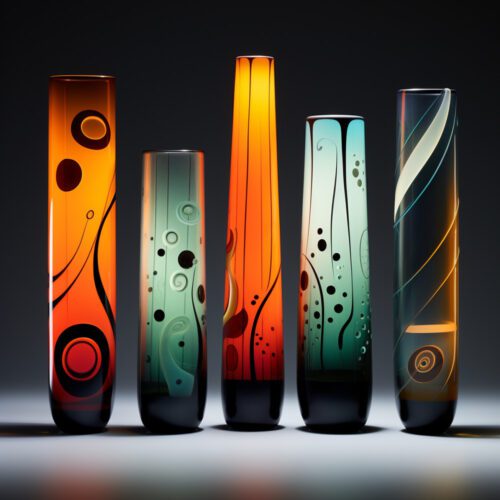 studio glass vases graphic