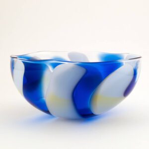 Blue and White Vessel Neil Wilkin Glass Artist
