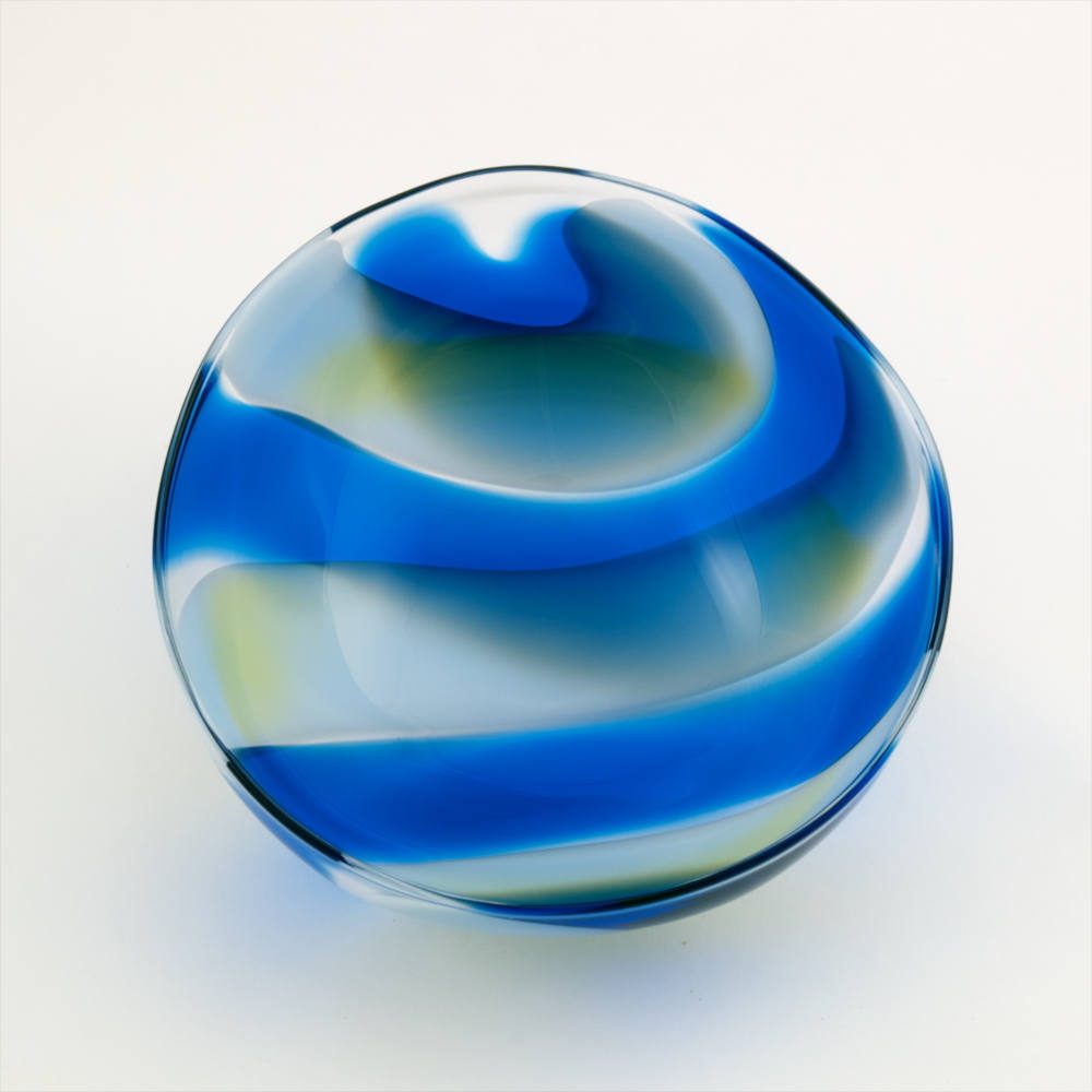 Blue and White Vessel Neil Wilkin Glass Artist