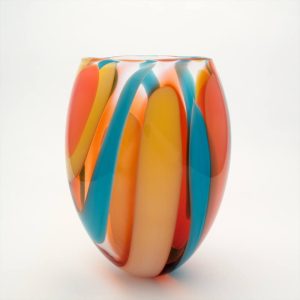 Multi Coloured Glass Vessel Neil Wilkin Glass Artist