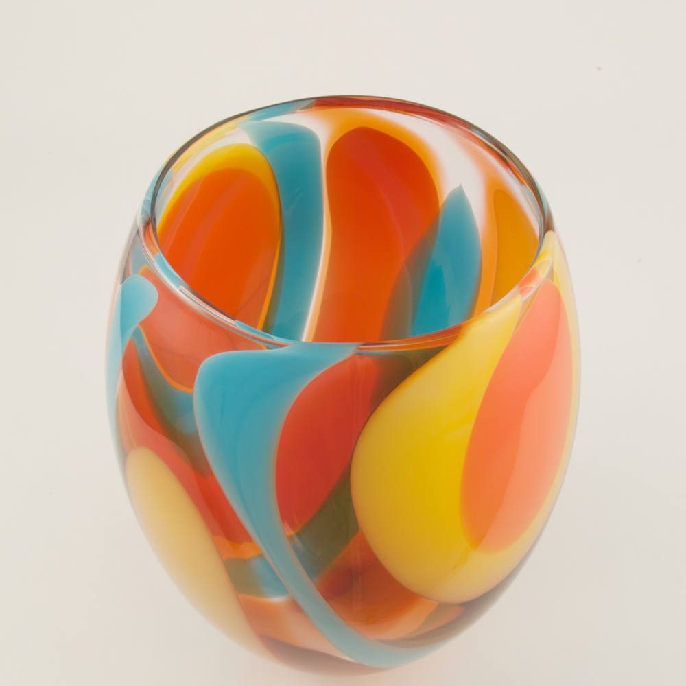 Multi Coloured Glass Vessel Neil Wilkin Glass Artist