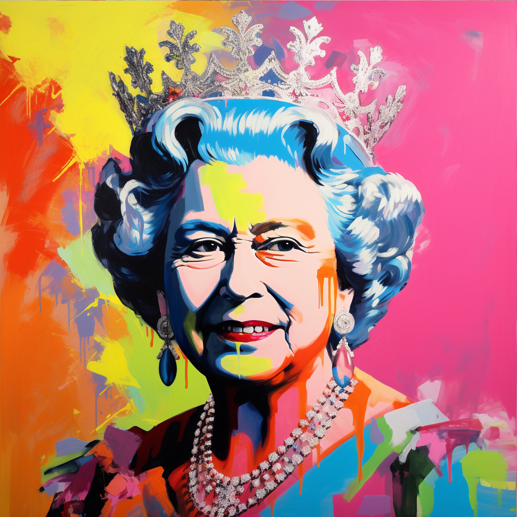 Andy warhol artwork queen elizabeth ii boha glass