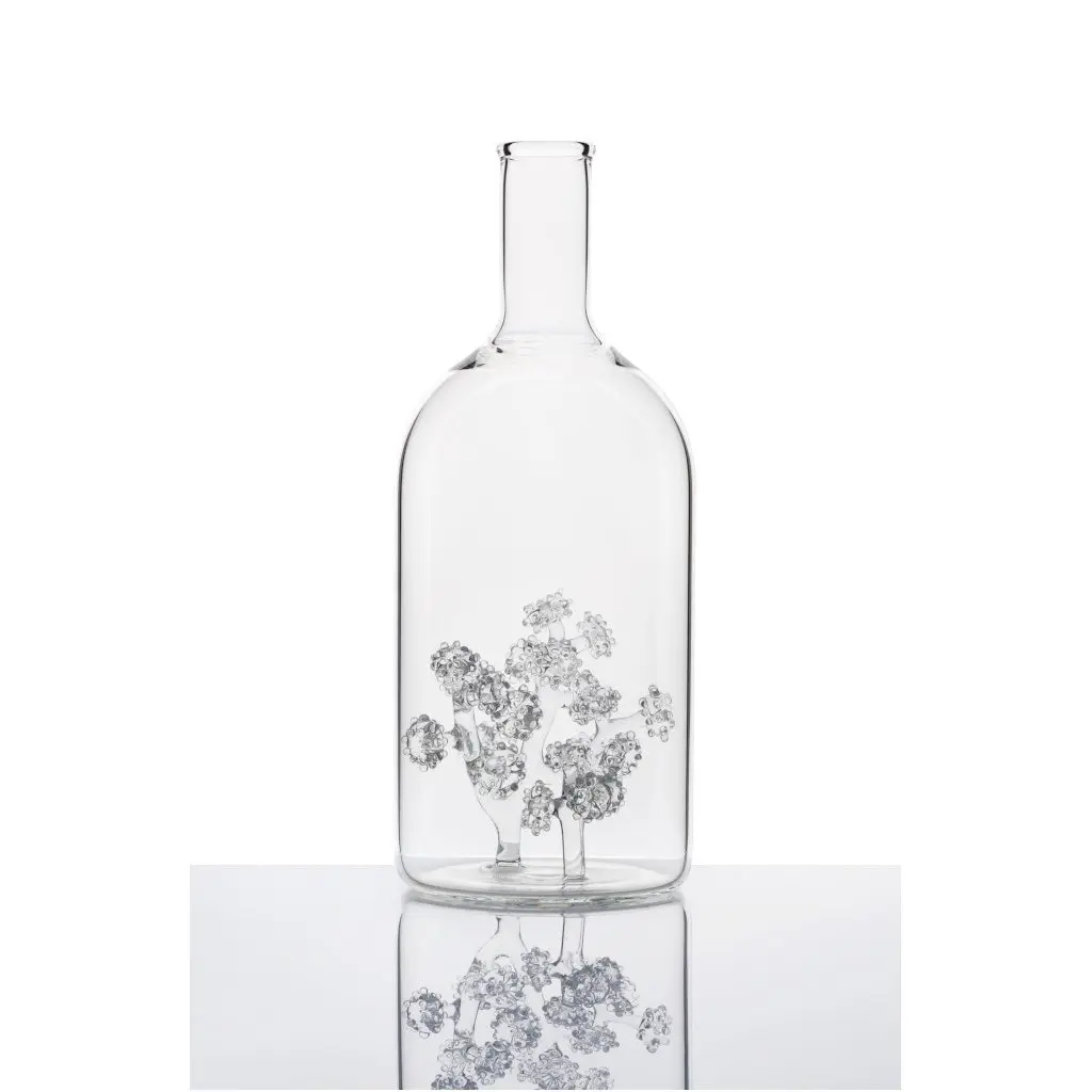 Clear Glass Coral Vessel by Elena Fleury Rojo Glass