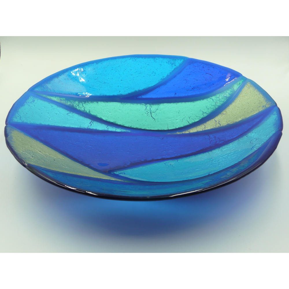 Decorative Blue Bowl Myra Wishart Glass Artist