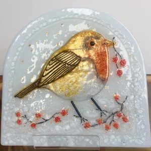 Fused Glass Robin Paula Rosalind