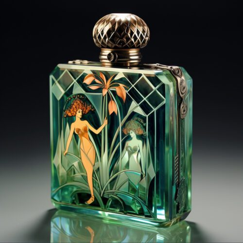 Art Deco glass perfume bottle