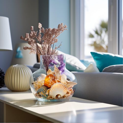 sea shell glass vase