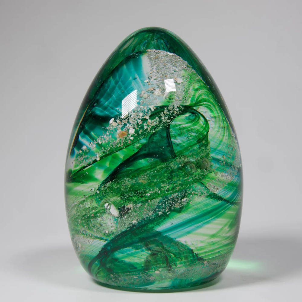 Ashes to Glass Paperweight Emerald