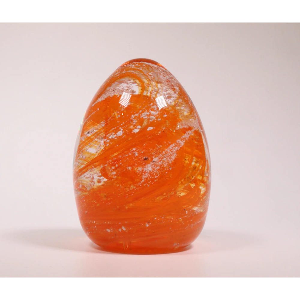 Ashes to Glass Paperweight Orange