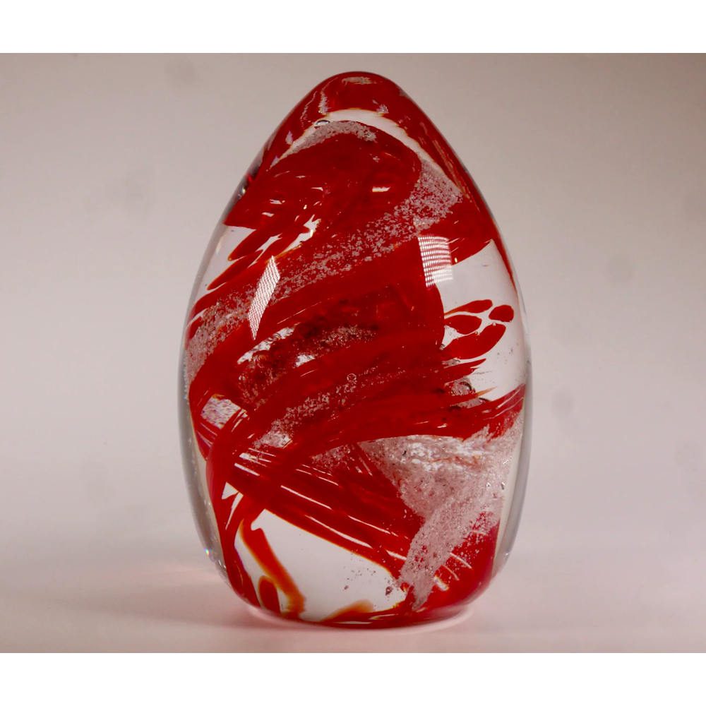 Ashes to Glass Paperweight Red