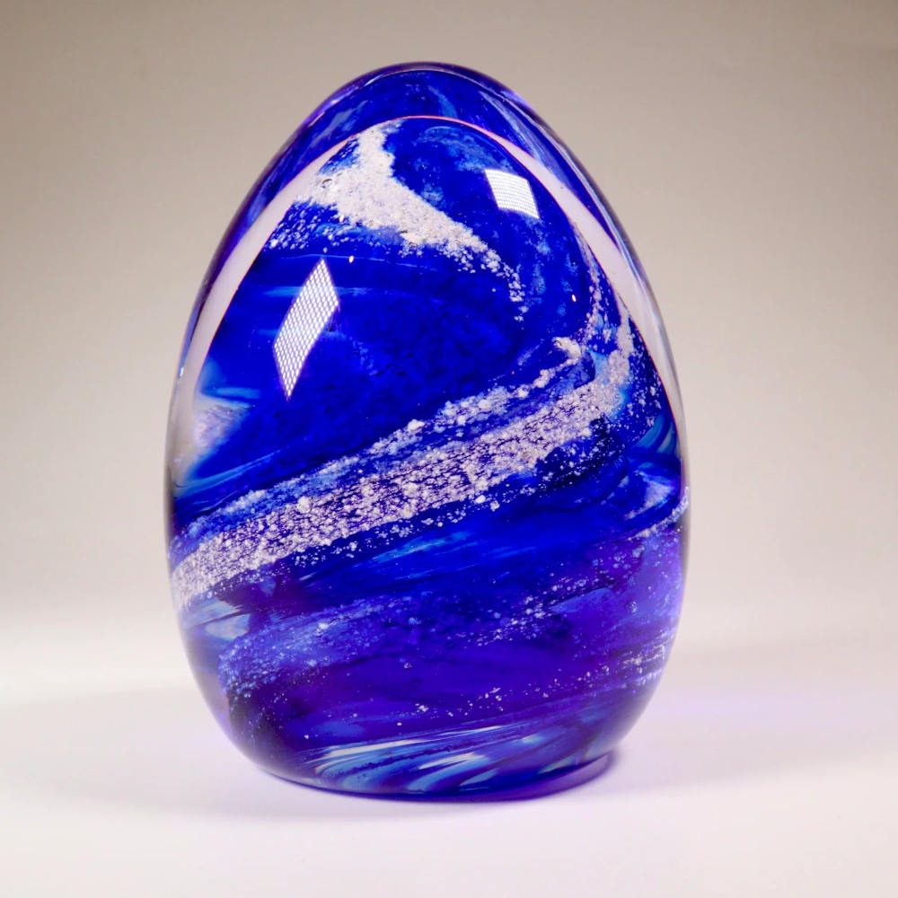 Ashes to Glass Paperweight Sapphire