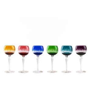 Bohemian Cut Crystal Wine Glasses