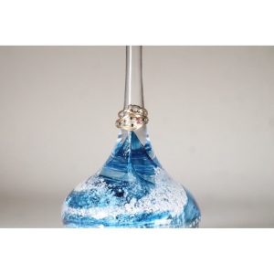 cremation ashes ring holder blue