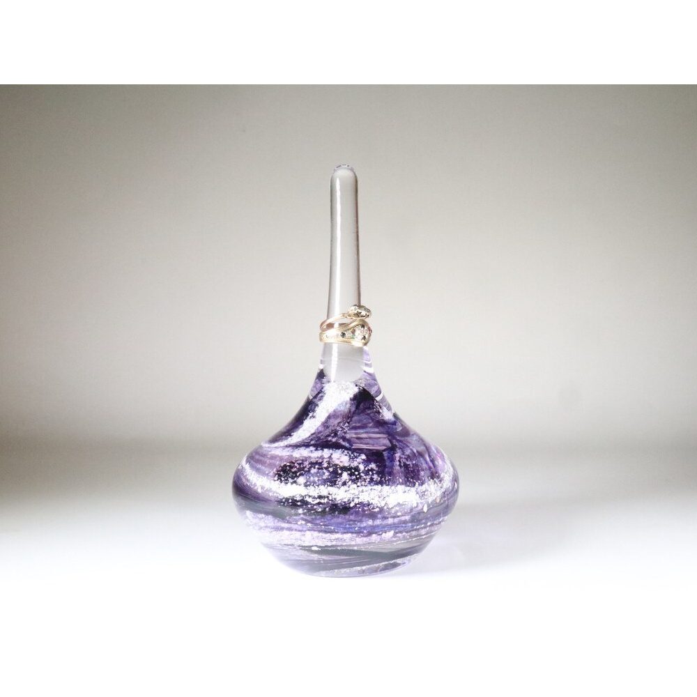 cremation ashes ring holder purple