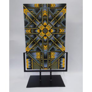 Abstract Geometric Sculpture by Ian Chadwick Glass