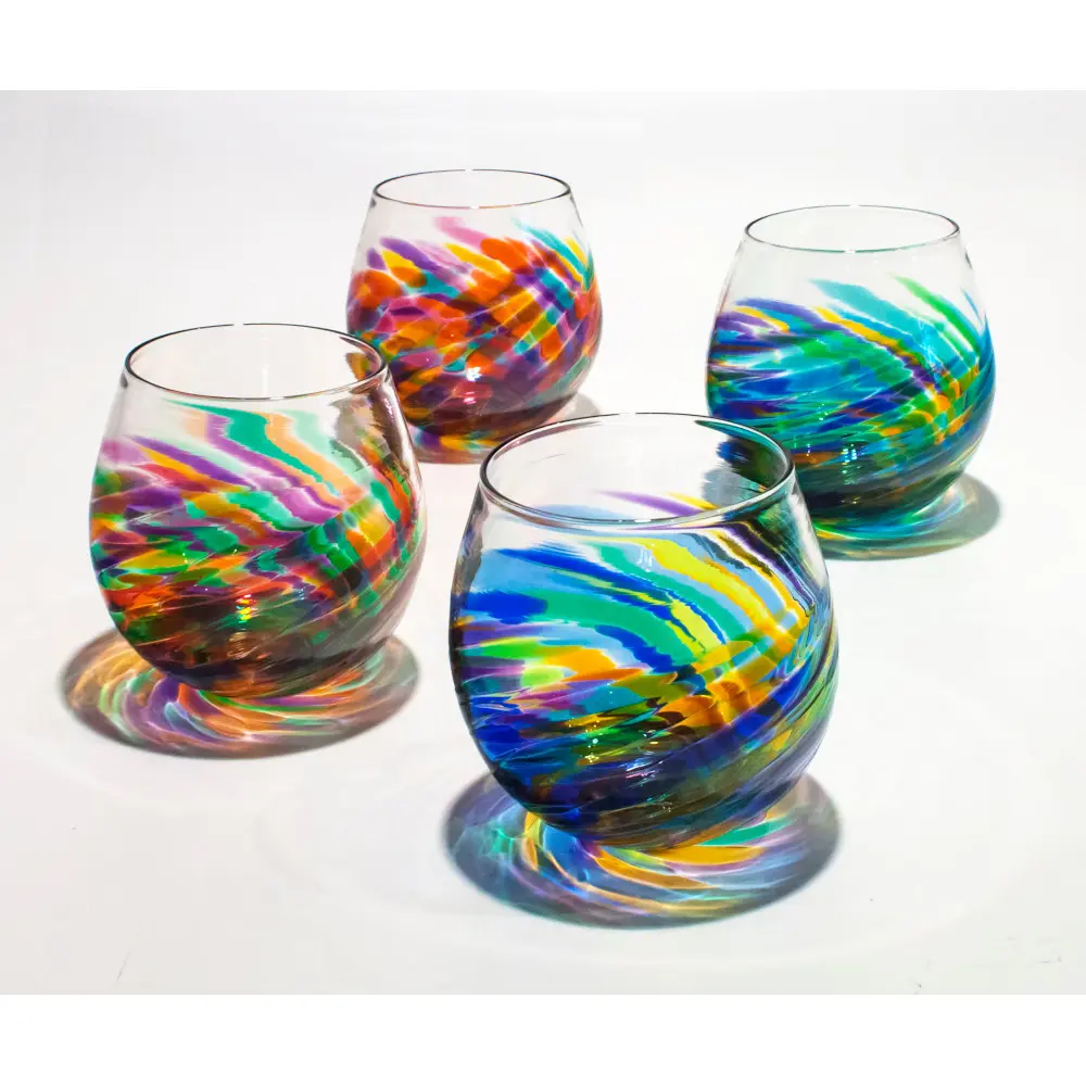 Funky Wine Glasses Vortex by Michael Trimpol Boha Glass