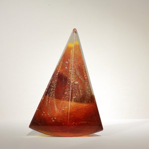 Orange Cast Glass Sculpture Antoine Rault
