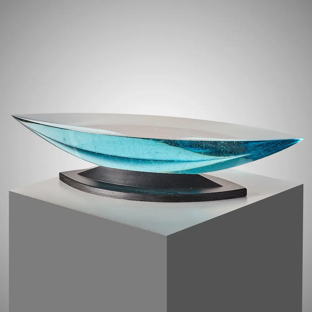 Blue Glass Sculpture Ela Smrček